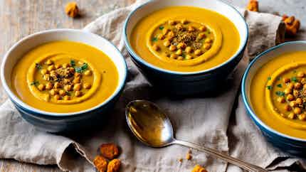 Pumpkin and Chickpea Soup (Harira Bil-Qara)