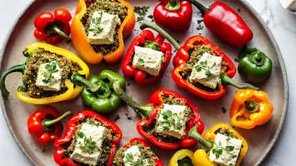 Quinoa-stuffed Bell Peppers With Cheese