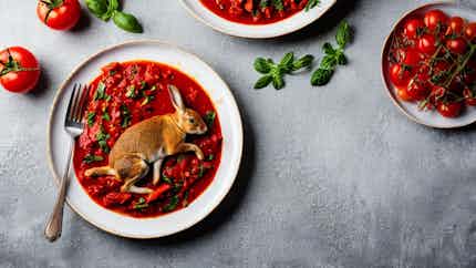 Rabbit In Tomato Sauce (tempting Ibihaza)