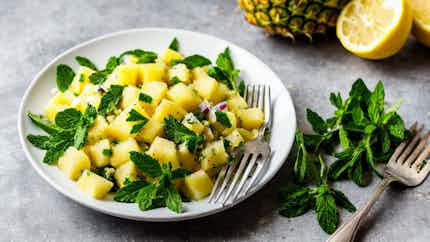 Raw Pineapple And Mint Salad