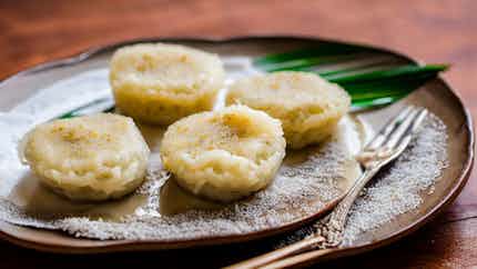 Rice Dumplings In Coconut Syrup (chhena Gaja Puli)