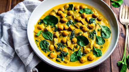 Salona (creamy Chickpea And Spinach Curry)