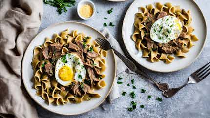 Savory Beef Stroganoff With Egg Noodles