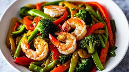 Sayadiya Bil Har (spicy Shrimp And Vegetable Stir-fry)