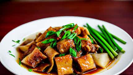 Shao Zhu Sun Rou (stewed Pork Belly With Bamboo Shoots)
