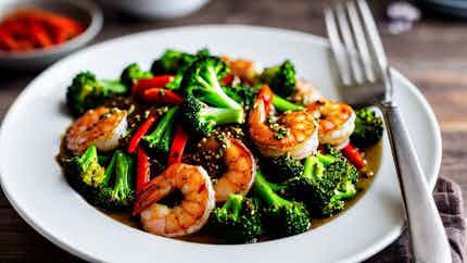 Sichuan Pepper Shrimp and Broccoli Stir-Fry (四川花椒虾仁西兰花炒)