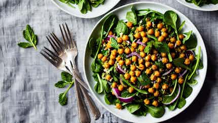 Spiced Chickpea and Spinach Salad (Salata Bil-Hummos)