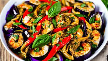 Spicy Crab And Eggplant Stir-fry