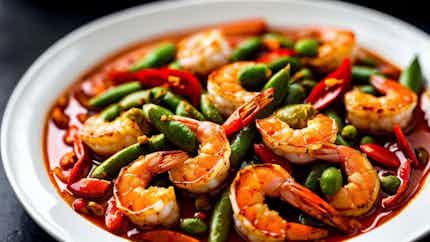 Spicy Shrimp With Stink Beans (sambal Udang Petai)