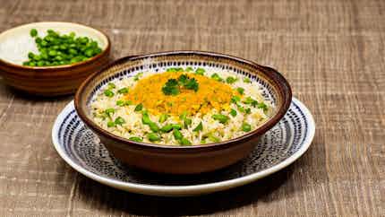 Steamed Rice With Fried Mung Bean (sada Bhaat With Bhaja Moong Dal)