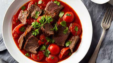Stewed Beef With Tomato And Onion Sauce