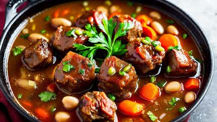 Stewed Oxtail With Butter Beans