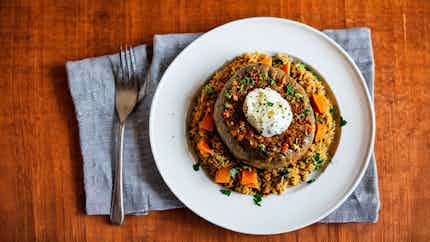 Stuffed Pumpkin With Lamb And Rice