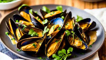 Swahili Coconut Curry Mussels