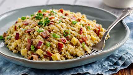 Swiss Cheese And Bacon Quinoa