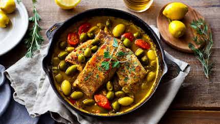 Tagine Djaj (algerian Fish Tagine With Olives And Preserved Lemons)