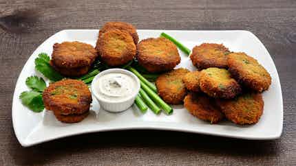 Taro Fritters With Coconut Dip