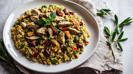 Tavuklu Pilav (fragrant Chicken Pilaf With Nuts And Dried Fruits)