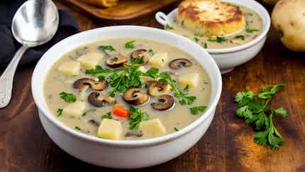 Udmurt Potato and Mushroom Soup (Картофельный грибной суп)