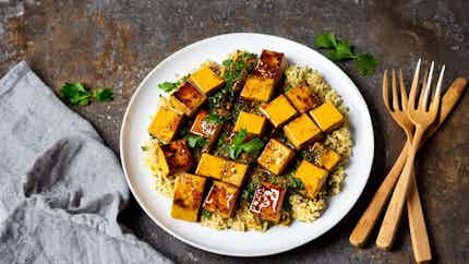 Vegan Orange Glazed Tofu