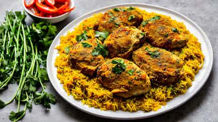 Zesty Hyderabadi Chicken 65 Pulao